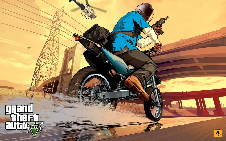 Franklin bike chase, official GTA Story mode wallpaper
