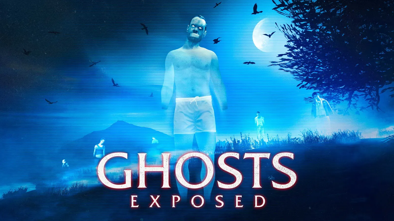 A glowing ghost in a forest at night under a full moon, the Ghosts Exposed event