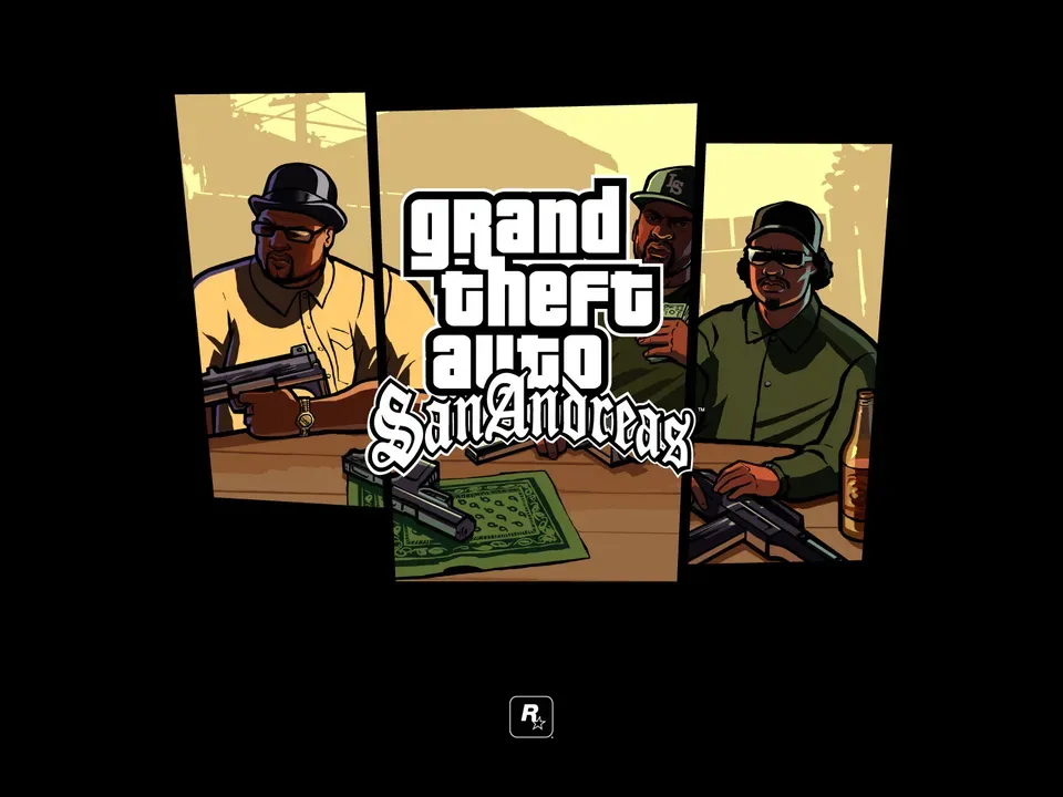 Gun table, official GTA San Andreas wallpaper
