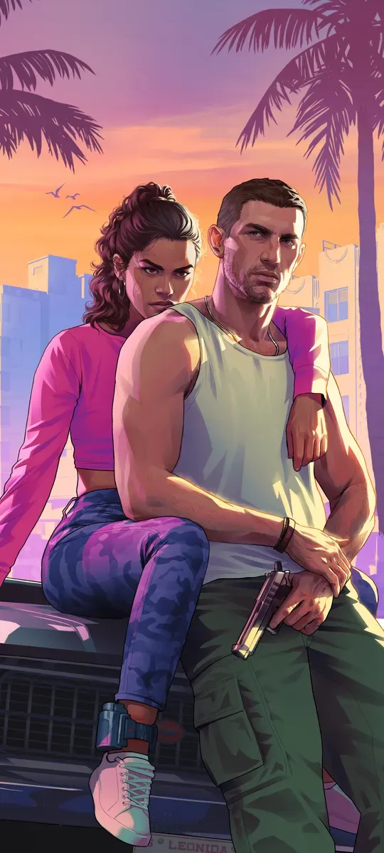 Jason and Lucia 01, official GTA 6 iPhone wallpaper
