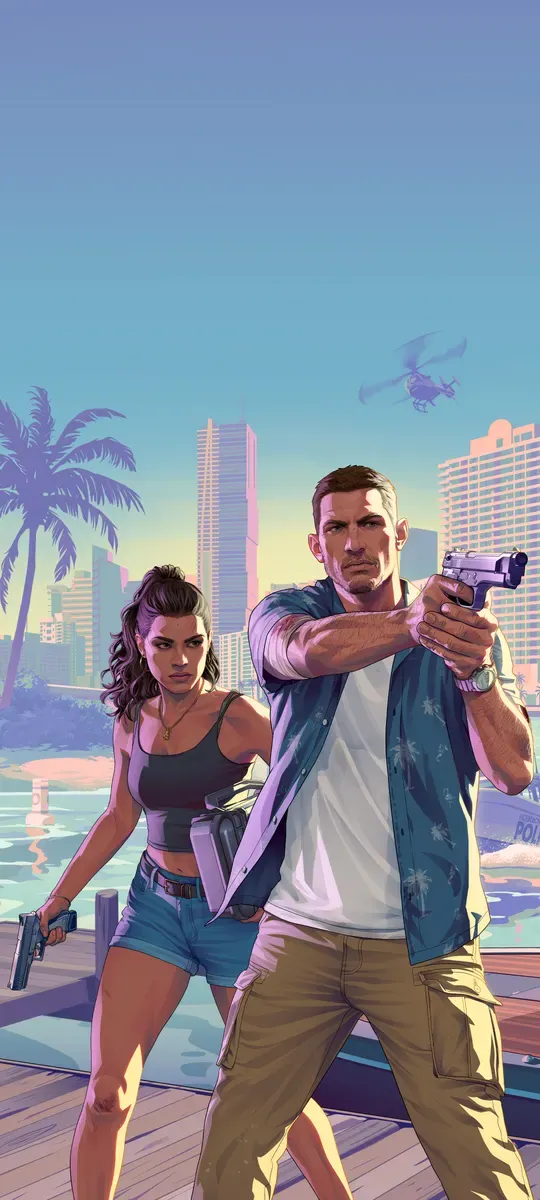 Jason and Lucia 02 (A), official GTA 6 iPhone wallpaper
