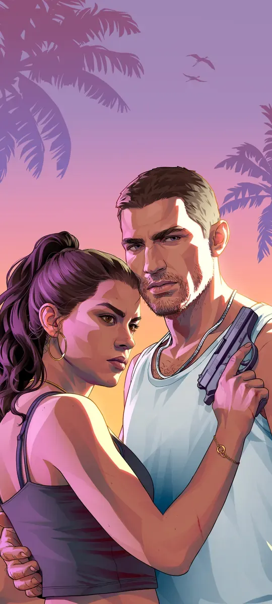 Jason and Lucia Beach, official GTA 6 iPhone wallpaper
