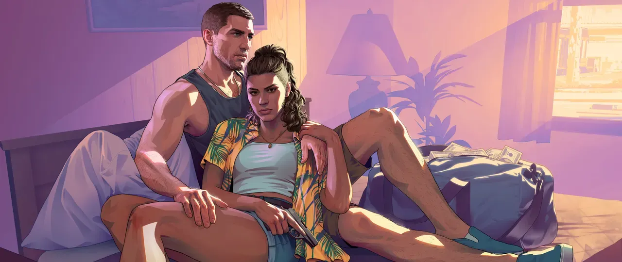 Jason and Lucia Motel, official GTA 6 Ultrawide wallpaper
