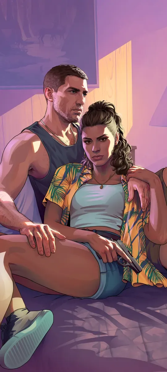 Jason and Lucia Motel, official GTA 6 iPhone wallpaper