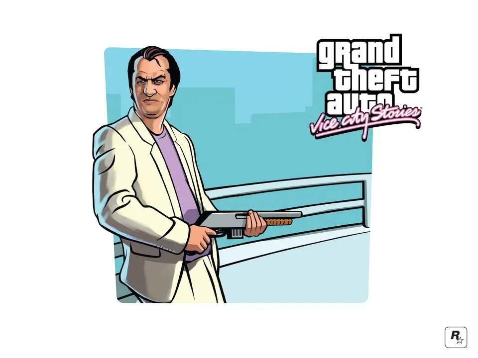 Man with shotgun, official GTA Vice City Stories wallpaper