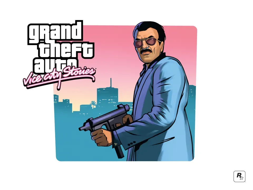 Man with submachine gun, official GTA Vice City Stories wallpaper