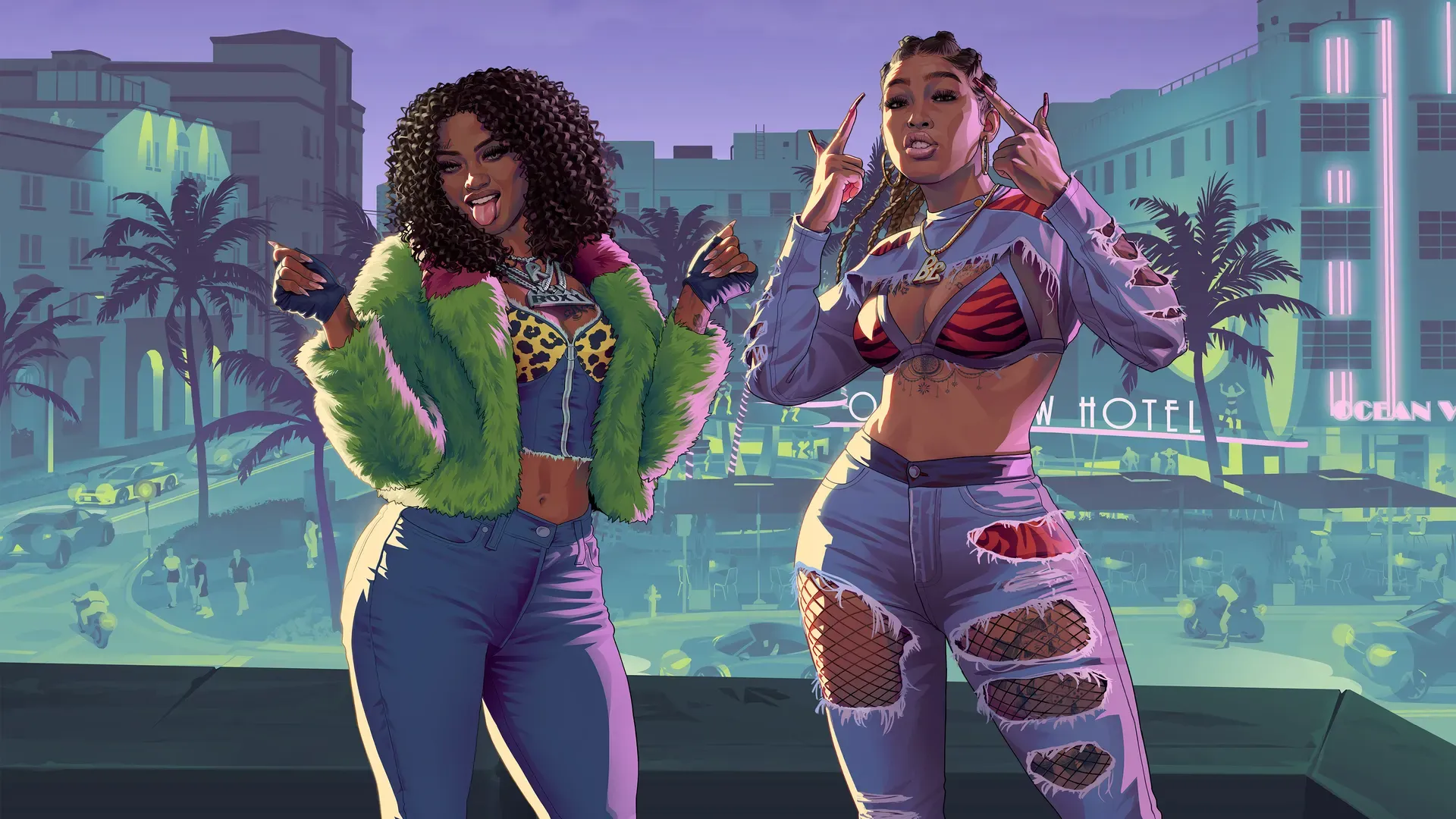 Official artwork of the rap duo Real Dimez, Bae-Luxe and Roxy