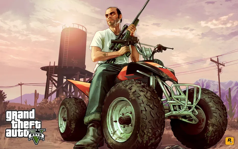 Trevor on a quad bike, official GTA Story mode wallpaper