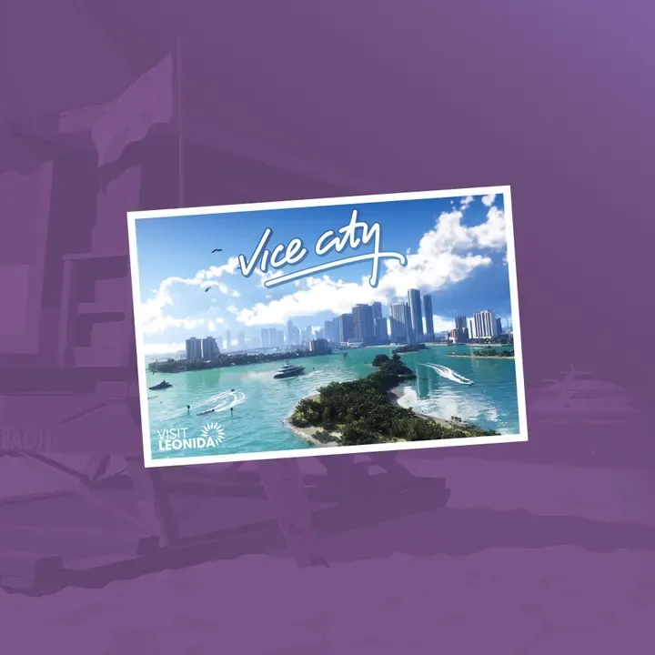 Vice City Postcard, official GTA 6 iPad and tablet wallpaper