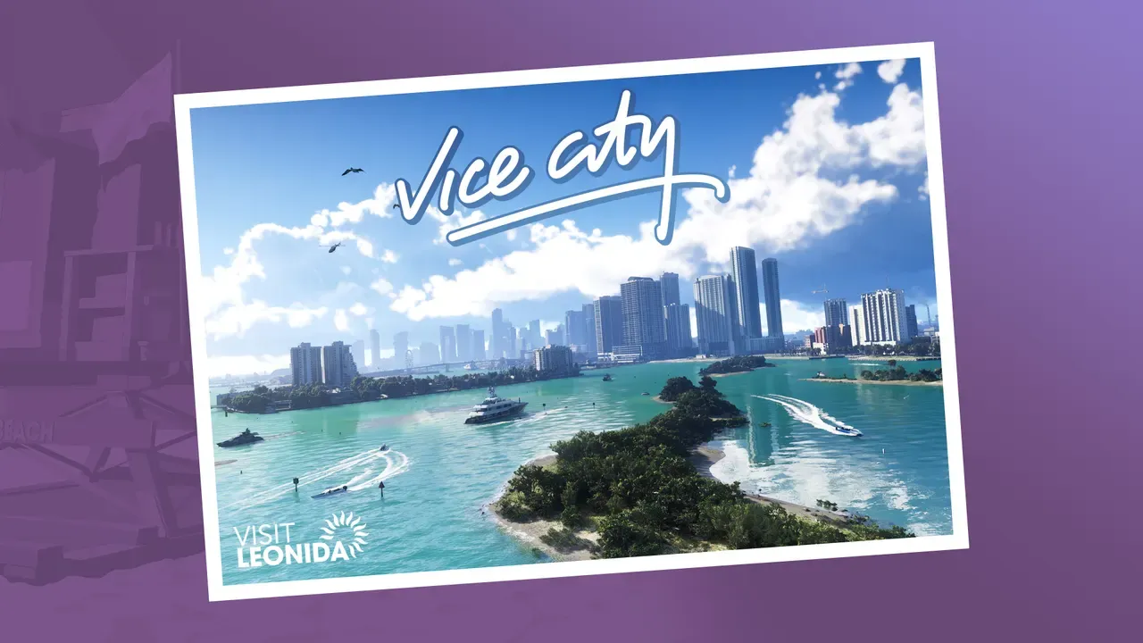 Vice City Postcard official GTA 6 wallpaper