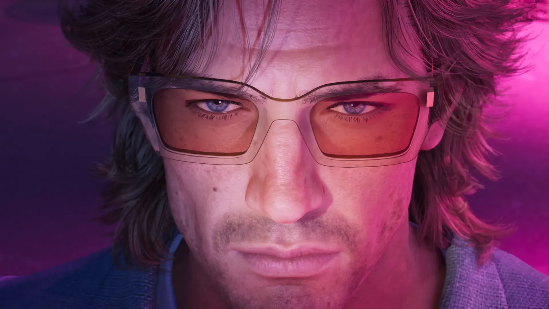 A close up of Jason's face.